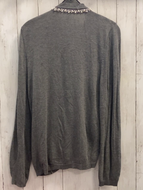  Strickjacke Gr. S grau Perlen