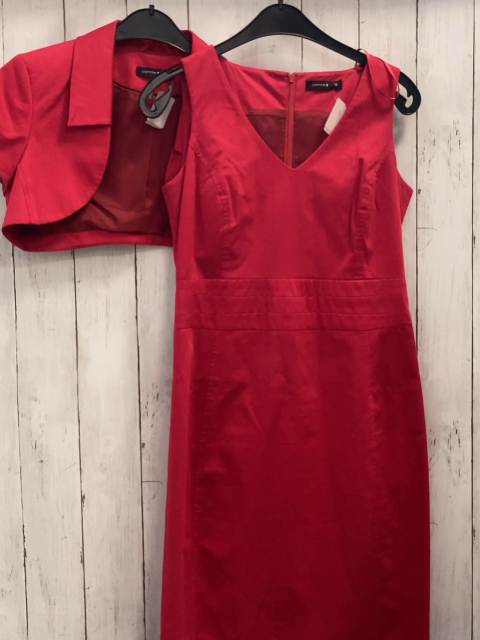 2tlg Comma Kleid + Jäckchen Gr. 36  rot