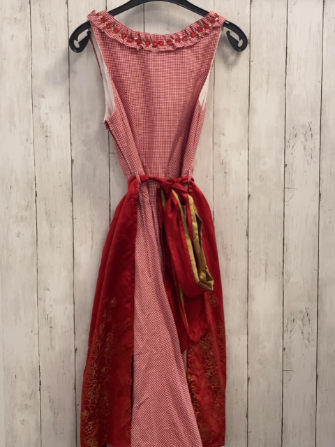Melega 2tlg Trachtenkleid Gr. 38  rot weiß kariert mit roter Schürze