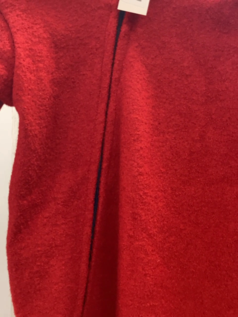   Walkoverall Gr. 110  rot Schurwolle Kapuze blaues Futter mit Pilzen 
