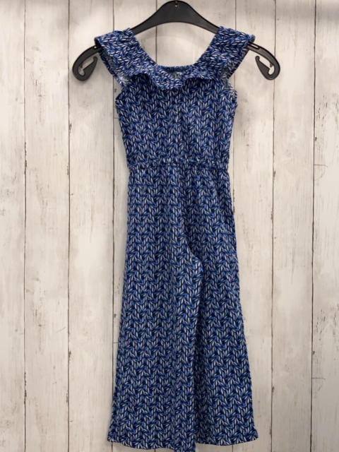 Okaidi Jumpsuit  Gr. 104  schwarz blau weiße Blätter Räschen 