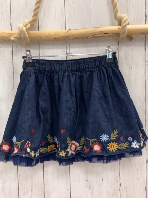 Review  Rock Gr. 122  blau jeans gestickte Pilze + Blumen 