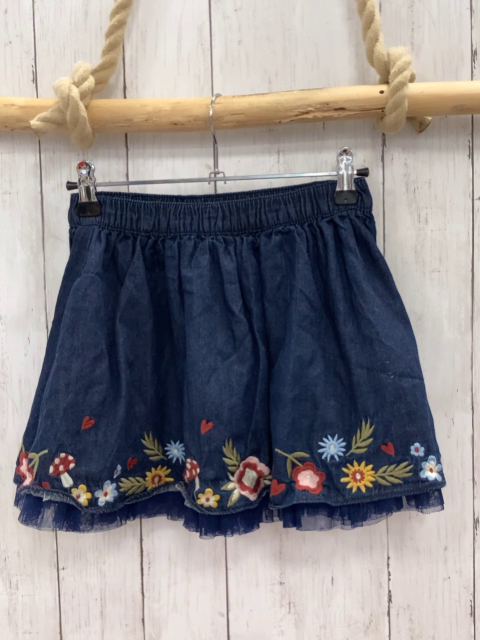 Review  Rock Gr. 122  blau jeans gestickte Pilze + Blumen 