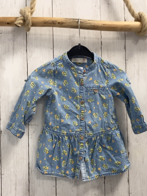 Zara Kleid  Gr. 80  hellblau gelb orange Blumen