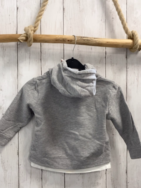 Tom Tailor  Pullover  Gr. 92  grau Kapuze weiße Zahle + weißer Saum 