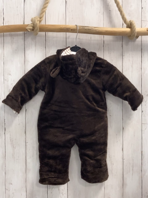   Plüschoverall Gr. 62  braun Kapuze mit OHren Bärengesicht 