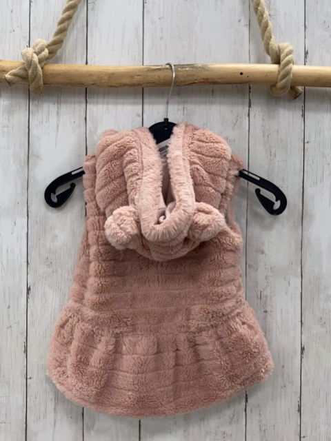   Weste Gr. 98  rosa Plüsch Kapuze mit Ohren weiß Bärenköpfe 