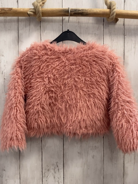 H&M  Plüschjacke  Gr. 110  rosa Kapuze 