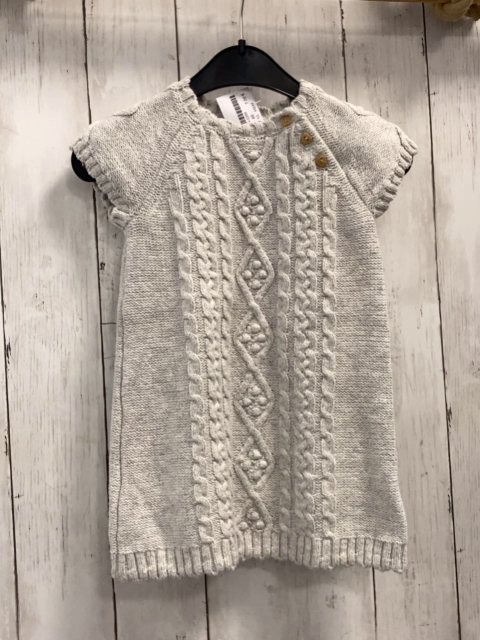 H&M Kleid Gr. 86  grau Strick Zöpfe