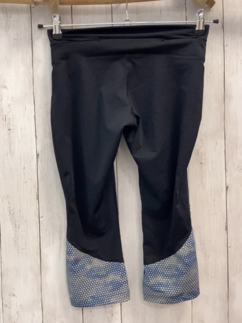 Asiscs  Sportleggings  Gr. 152  schwarz + hellblau mit grauem Wabendruck 