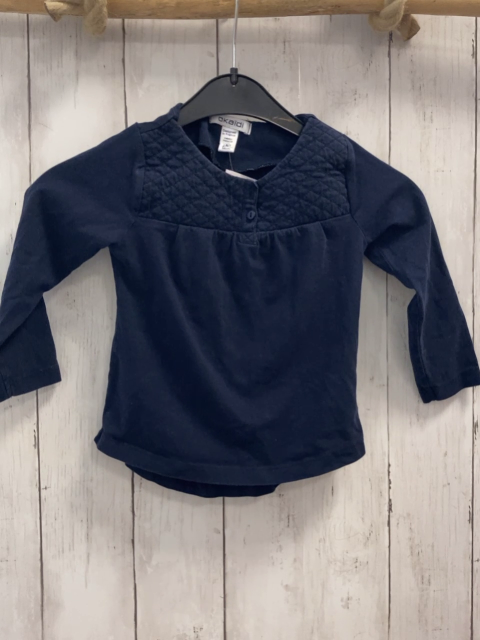 Okaidi  Langarmshirt  Gr. 86  blau Rauten 