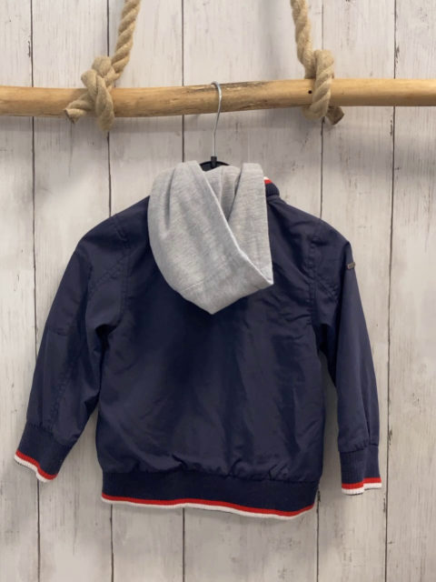 Babyface  Jacke  Gr. 86  blau graue Kapuze blau rot weißer Streifenbund 