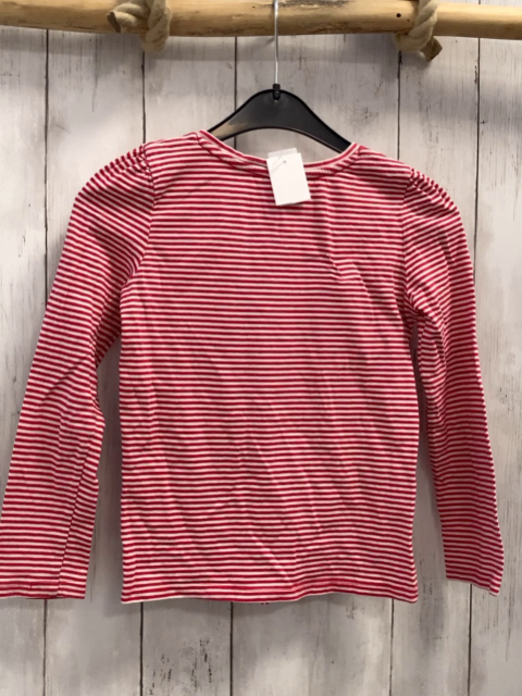   Langarmshirt  Gr. 122  rot weiße Streifen Pailettenherz