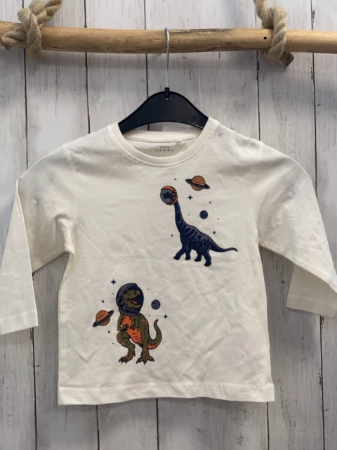 Name it  Langarmshirt  Gr. 92  weiß Dinos 