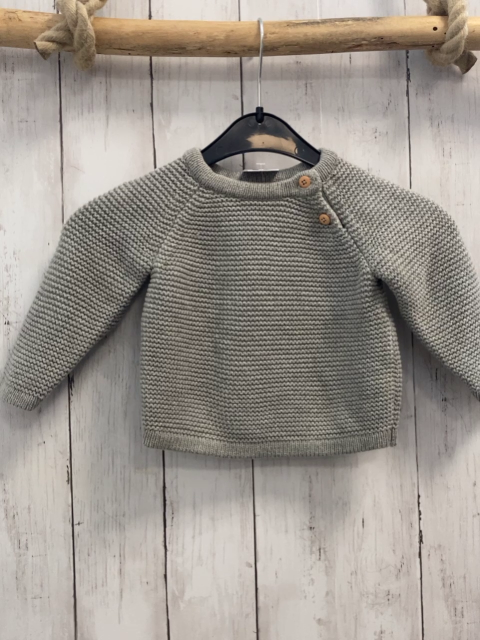 Alana  Pullover  Gr. 74  hellgrau Strick Knopfleiste 