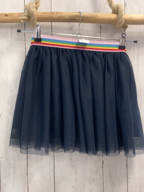 H&M Rock Gr. 122  blau glitzernd gestreifter Bund