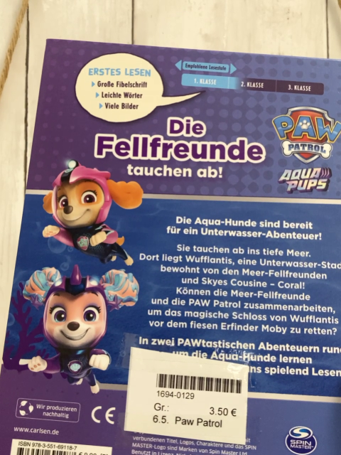 Paw Patrol  Buch Die Fellfreunde tauchen ab