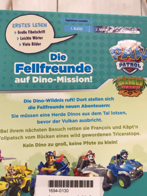 Paw Patrol  Buch Die Fellfreunde auf Dino-Mission 