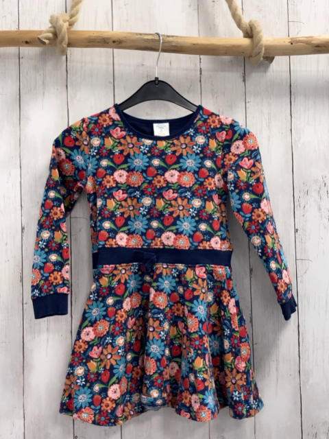 Boboli  Kleid  Gr. 116  blau bunte Blumen blauer Bund 