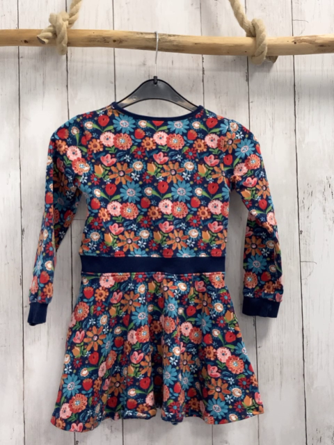 Boboli  Kleid  Gr. 116  blau bunte Blumen blauer Bund 