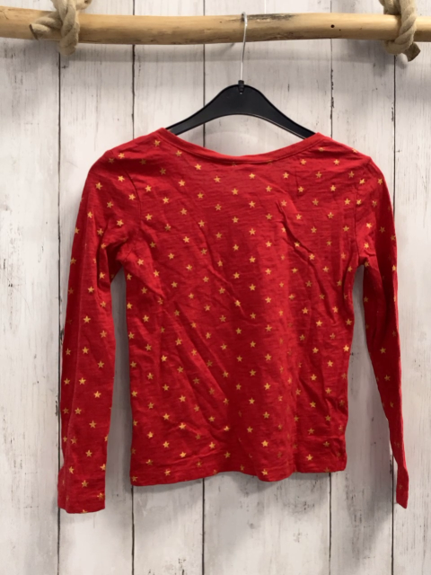 GAP  Langarmshirt  Gr. 128  rot goldene Glitzersterne 