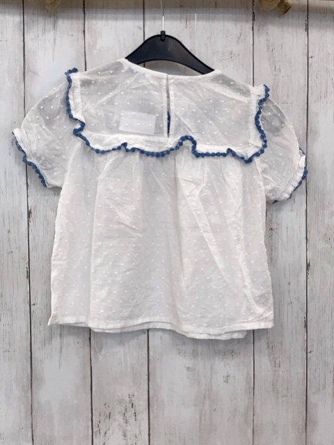 Mayoral  Sommerbluse  Gr. 116  weiß blaue Stickerei 