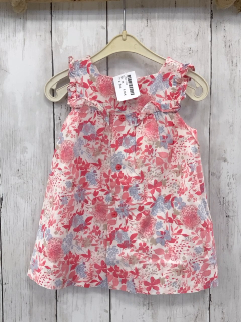 Zara  Kleid  Gr. 74  weiß rosa hellblau hellgraue Blumen 