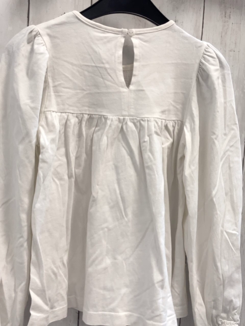 Zara  Langarmshirt Gr. 122  weiß gesmokt mit shwarzen Nähte 