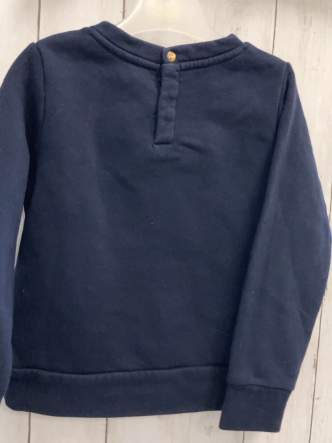 Jacadi  Pullover  Gr. 116  blau Plüschapfel + -schrift 