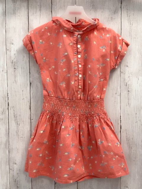 Cyrillus  Kleid  Gr. 116  hellrot Blumen gesmokter Taillenbereich 