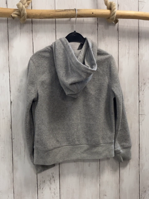 GAP  Fleecejacke  Gr. 116  grau Kapuze lachs Schrift mit transparenten Pailette 
