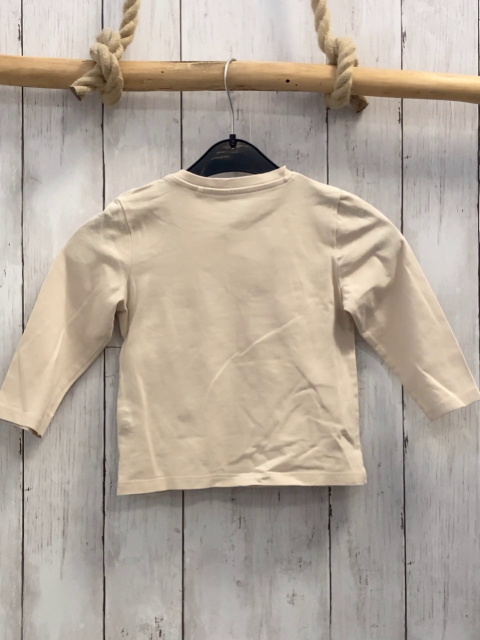   Langarmshirt  Gr. 92  beige bunte Schrift 