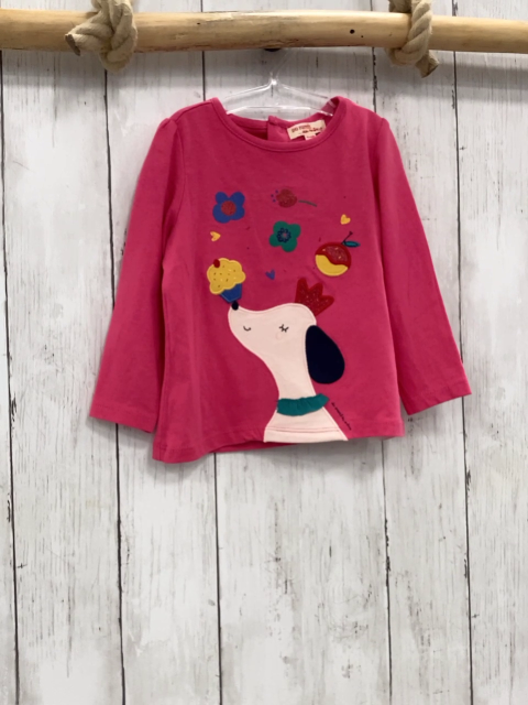 DP...aM Langarmshirt  Gr. 80  pnk Hund Blumen Törtchen 