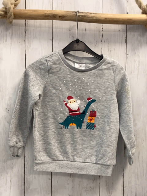  Pullover Gr. 104  grau Weihnachtsmotive