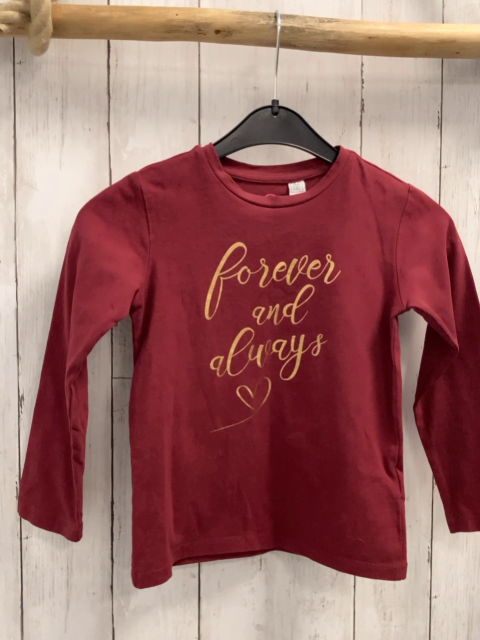 chicco Langarmshirt Gr. 110  dunkelrot goldene Schrift