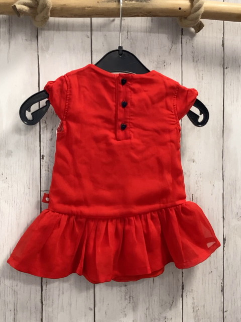 Boboli  T-Shirt  Gr. 74  weiß roter Rüschensaum Mädchen mit Tulpen 