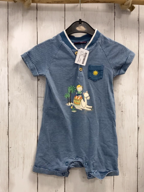 Sergent Major  Playsuit  Gr. 74  hellblau weiße Streifen Kamel Palme 