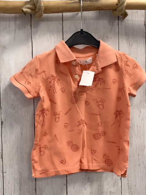 Zara  T-Shirt  Gr. 98  orange rote Palmen Getränke Früchte 