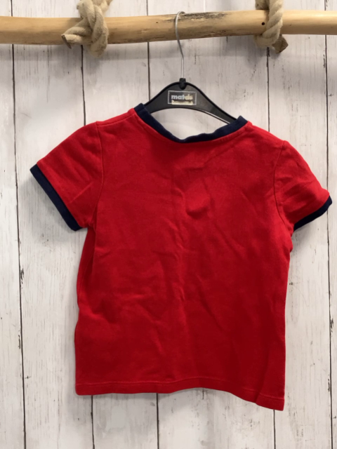Okaidi  T-Shirt  Gr. 98  rot blauer Bund 