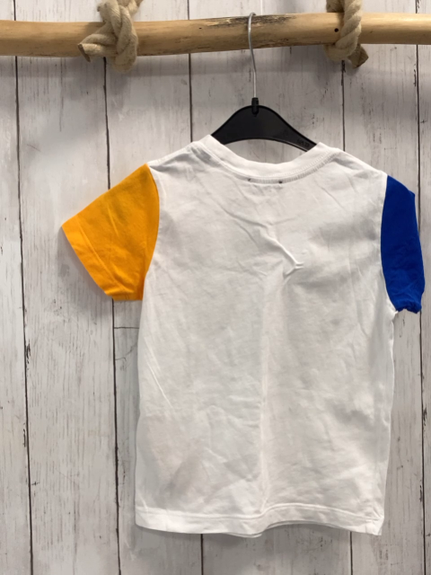 Diesel  T-Shirt  Gr. 110  weiß oliv bunte Schrift orange / blaue Ärmel 