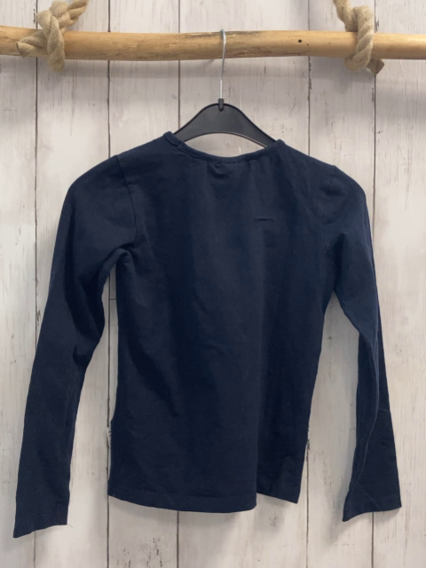 Jubelo  Langarmshirt  Gr. 140  blau bunte Pailettenschrift 