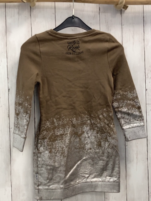 Vingino Kleid Gr. 104  oliv silber Glitzerdruck