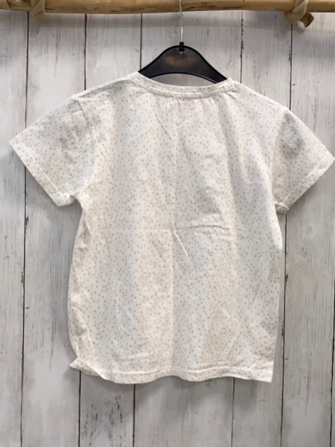 Energiers  T-Shirt  Gr. 140  weiß braune Rosettenschrift + Punkte 