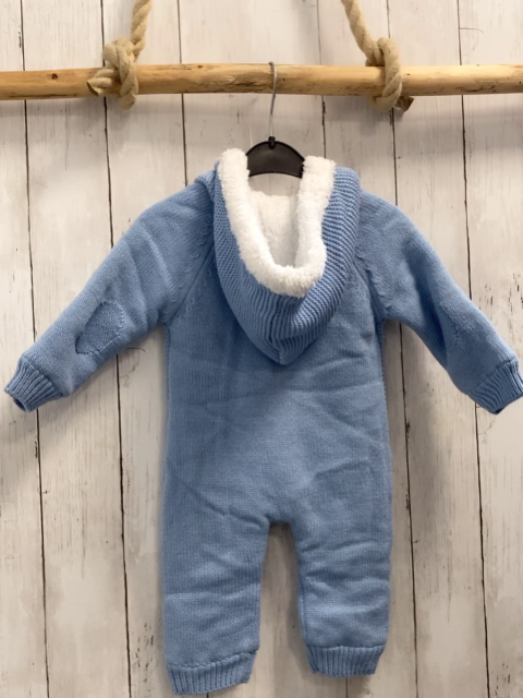  Strickoverall Gr. 80  hellblau weißes Plüschfutter