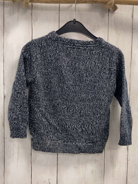  Pullover Gr. 98  blau weiß meliert Schneemann Strick
