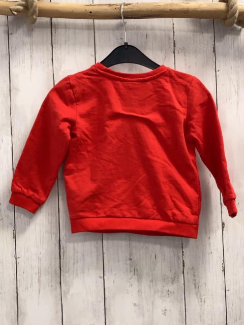   Pullover  Gr. 92  rot Weihnachtsmotiv mit goldener Schrift 
