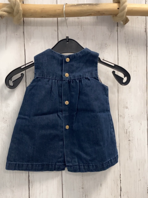 Zara  Kleid  Gr. 68  blau Jeans hellbraune Nähte + Schleife 