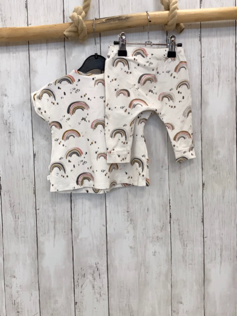 2tlg Next  T-Shirt + Radler  Gr. 68  weiß bunte Bögen 