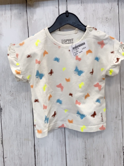 Esprit  T-Shirt  Gr. 68  weiß bunte Schmetterlinge 