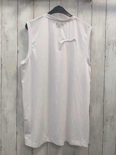 Under Armour  Sportshirt  Gr. XL weiß Lochmuster graue Schrift + Label 